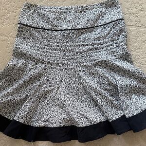 Battibaleno Designer Black and White Floral A-Line Skirt